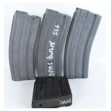A Group of Four AR-15/M16 5.56x45mm NATO Magazines