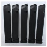Five Glock 33-Round 9mm Luger Magazines