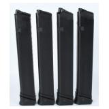 Lot of 4 RWB 33-Rd 9mm Glock-Pattern Magazines