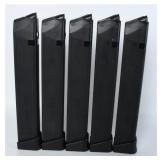 Five 33 Round 9mm Luger Magazines