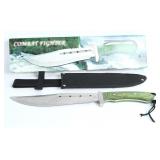 Frost Combat Fighter Knife, Green Wood Scales
