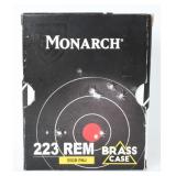 100 rds Monarch .223 Rem 55gr FMJ Ammo