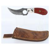 Damascus Steel Skinner Knife w/ Sheath