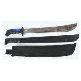 Two Fixed-Blade Machetes with Nylon Sheath