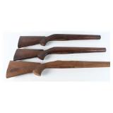 A Trio of Wooden Bolt Action Rifle Stocks