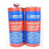 2 Hercules Red Dot Smokeless Powder Canisters