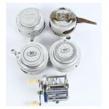 5 Vintage Fly & Baitcasting Reels, South Bend