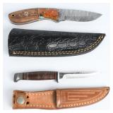 2 Hunting Knives: Case XX M3F SSP & Damascus