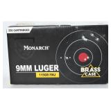 250 rds Monarch 9mm Luger 115gr FMJ Ammo