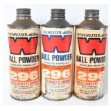 Trio of Win-Western 296 Smokeless Powder Cans