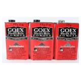Trio of GOEX FFg Black Rifle Powder 1lb Cans