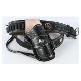 Western Tooled Leather Belt & Holster Set Size 44