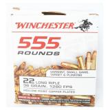 555 Rds Winchester 36 Grain CPHP .22 LR Ammo