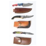 A Trio of Contemporary Damascus Steel Knives