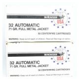 100 Rds Winchester USA 32 Automatic Ammo