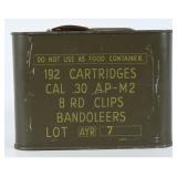 Lake City AYR .30-06 AP-M2 192rd Sealed Spam Can