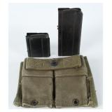 Two US M1 Carbine Magazines and a Canvas Pouch