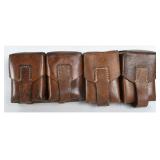 Pair Yugoslavian M48 Leather Ammunition Pouches