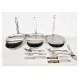3 US Military Mess Kits & Field Utensils