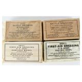 4 WWII U.S. Army Carlisle First-Aid & Dressings