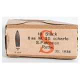 Rottweil 8x56mmR M.30 S-Patronen Ammunition 1938