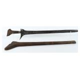 A Moro Kris Sword and Scabbard