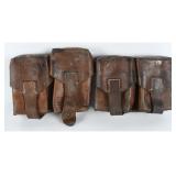 Pair Mauser Two-Cell Brown Leather Ammo Pouches