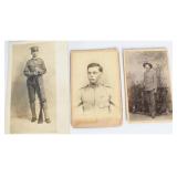 Three Early 20th C. Manila US Soldier Portraits