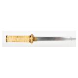 Meiji Period Japanese Tanto w/ Carved Bone Handle