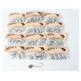 12 Vtg Silver Surf Lead Weights & Lead Head Jig