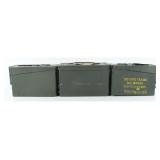 3 US Military M19A1 & M2A1 Steel Ammo Containers
