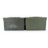 Two U.S. Military M2A1 Ammunition Cans 11x6x8