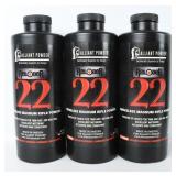 3 Alliant Reloder 22 Smokeless Magnum Rifle Powder