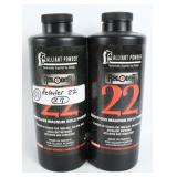 Pair Alliant Reloder 22 Magnum Rifle Powder Cans