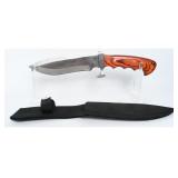Bowie Fixed Blade Knife w/ Laminated Wood Handle