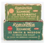 87 Remington Kleanbore .25 Auto & .32 S&W Rounds