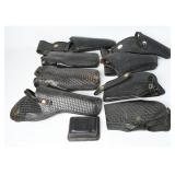 Nine American Law Enforcement Basketweave Holsters