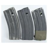 Three USGI AR-15 M16 30-Rd Aluminum Magazines