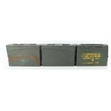 Three United States M19A1 Steel Ammunition Cans