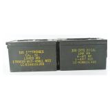Pair US Military .50 Caliber M2A1 Steel Ammo Cans