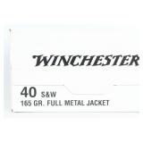 Winchester .40 S&W 165 Grain FMJ, 100 Rounds