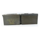 Pair US Military Steel Ammunition Cans .45 Cal
