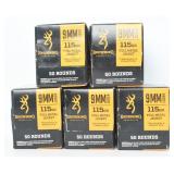 Browning 9mm Luger 115 Grain FMJ, 250 Rounds