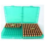 140 Rounds Handgun Ammo & 2 Cabela's Storage Cases