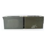 Pair US Military M2A1 Steel Ammunition Cans, 1970