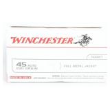 Winchester .45 Auto 230 Grain FMJ Ammunition (100)