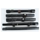A Collection of Five Vintage Rifle Scopes