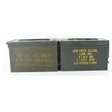 Pair US Military M2A1 .50 Cal Steel Ammo Boxes