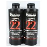 Pair Alliant Reloder 22 Rifle Powder Canisters