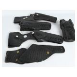 Set 5 Leather Basketweave Firearm Holsters